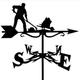 Black metal weather vane, professional wind direction measuring tool, outdoor garden decoration, ideal for house, garage, barn, garden