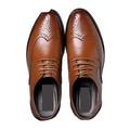 CCAFRET Men Shoes Handcrafted Mens Wingtip Oxford Shoes Genuine Calfskin Leather Brogue Dress Shoes Classic Business Formal Shoes Man (Color : Brown, Size : 46)
