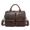 CCAFRET Briefcase for men MenTop Layer Cowhide One-Shoulder Messenger Casual Retro Archive Leather Briefcase Business Bag