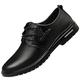 CCAFRET Men Shoes Men's Shoes Leather Lace-Up Shoes Men's Sports Shoes Solid Color Black Breathable Men's Shoes (Color : Schwarz, Size : 6)