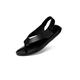 CCAFRET Men sandals Summer Men Leather Sandals Casual Black Slip On Sandals Man Men's Flat Rubber Leather Flip Flops (Color : Schwarz, Size : 6)