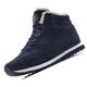 CCAFRET Mens Gym Shoes Men's Boots Men's Winter Shoes Warm Ankle Leather Winter Shoes Men's Plush Winter Sports Shoes. (Color : Blue, Size : 7)