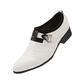 CCAFRET Men Shoes Classic Soft Sole Men's Wedding Shoes Casual Business Men's Shoes Spring and Autumn Slip-on Solid Color Men's Dress Shoes Loafers (Color : White, Size : 7.5 UK)
