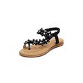CCAFRET Waterproof sandals for women Stylish Summer Sandals Lady Platform Shoes Crystal Black Female Sandal Flower Women Flip-flops Beach Shoes For Woman (Size : 3.5 UK)
