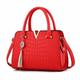 CCAFRET Ladies Handbags Fashion Women Handbags Tassel PU Leather Totes Bag Top-handle Embroidery Bag Shoulder Bag Lady Simple Style Crocodile pattern (Color : Red, Size : 28x13x20cm)
