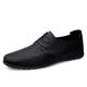 CCAFRET Men Shoes Leather Men Shoes Lace-up Formal Men Shoes Breathable Male Driving Shoes Black (Color : Schwarz, Size : 47)