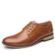 CCAFRET Men Shoes Men's Dress Shoes Leather Lace-Up Men's Business Shoes Large Size, Breathable Lace-Up Four Seasons Leather Shoes (Color : Brown, Size : 8)