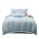 Double Bed Sheets And Duvet Cover Plain Black Edge Brushed Four-piece Quilt Cover Sheet Sheet Fitted Sheet Washed Cotton Bedding Simple Fiber Set Bed Sheet Set (Color : Blue, Size : 1.5m)