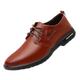 CCAFRET Men Shoes Men's Shoes Leather Lace-Up Shoes Men's Sports Shoes Solid Color Black Breathable Men's Shoes (Color : Brown, Size : 8)