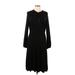 Talbots Casual Dress - Sweater Dress: Black Solid Dresses - Women's Size 12 Petite