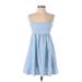 Blue Rain Casual Dress - A-Line: Blue Dresses - Women's Size Small