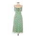 Le Lis Casual Dress: Green Floral Motif Dresses - New - Women's Size Medium