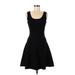 John & Jenn Casual Dress - Mini Scoop Neck Sleeveless: Black Solid Dresses - Women's Size Medium
