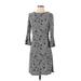 Tommy Hilfiger Casual Dress - Shift: Gray Graphic Dresses - Women's Size 2