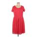 DressBarn Casual Dress - DropWaist: Red Jacquard Dresses - Women's Size 1X