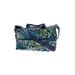 Vera Bradley Leather Tote Bag: Blue Jacquard Bags