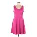 Old Navy Casual Dress - Fit & Flare: Pink Solid Dresses - Women's Size Large