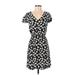 Gap Casual Dress - Wrap: Black Floral Dresses - Women's Size X-Small