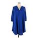 Torrid Casual Dress - Popover: Blue Solid Dresses - Women's Size 2X Plus