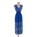 Jon & Anna Casual Dress - Maxi: Blue Dresses - Women's Size Small