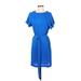 H&M Casual Dress: Blue Solid Dresses - Women's Size 2