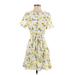 Banana Republic Factory Store Casual Dress: Yellow Floral Motif Dresses - Women's Size 4 Petite