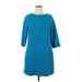 Boden Casual Dress - A-Line: Teal Solid Dresses - Women's Size 14