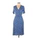 Ann Taylor Casual Dress - Wrap: Blue Dresses - Women's Size 12