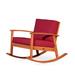 Eucalyptus Rocking Chair with Cushions, Natural Oil Finish, Outdoor Patio Chaise Lounge Chair