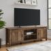 Modern Farmhouse 2-Door Grooved 70" TV Stand for 85" TVs, Console Media Table, Entertainment Center with Shelves