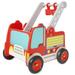 Red Fire Truck Wooden Baby Push Walker - 2-in-1 Toddler Push & Pull Toys Learning Walker Stroller Walker with Wheels