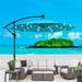 10 ft Outdoor Patio Umbrella Solar Powered LED Lighted Sun Shade Market Waterproof 8 Ribs Umbrella with Crank and Cross Base