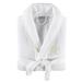 Authentic Hotel and Spa White/Gold Unisex Turkish Cotton Waffle Weave Terry Bath Robe with Gold Script Monogram