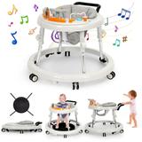 Music and Lights Baby Walker Foldable with 9 Adjustable Heights,Baby Walker with Wheels Portable,Baby Walkers & Activity Center