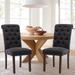 Tufted Parsons Upholstered Dining Side Chairs with Solid Wood Legs and Padded Seat