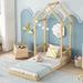Kid-Friendly Design Twin Size Bed Kids Bed House Bed Frame Floor Bed Wooden Bed