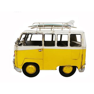 Vintage Blue VW Bus Metal Model