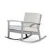 Eucalyptus Rocking Chair with Cushions, Silver Gray Finish, Outdoor Patio Chaise Lounge Chair