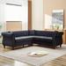 83.5" Mid Century Modern Tufted Velvet Symmetrical Corner Sectional Sofa for Living Room,Sofa-Deep Seating,Nailheads Desige