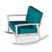 Outdoor Patio Chaise Lounge Chair Eucalyptus Rocking Chair with Cushions, Silver Gray Finish