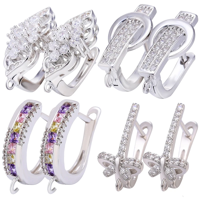 Juya handgemachte Verschluss kreative grundlegende Kupfer Ohr Draht Verschlüsse Ohrring Haken Zubehör für DIY Frauen Braut Ohrringe machen Image