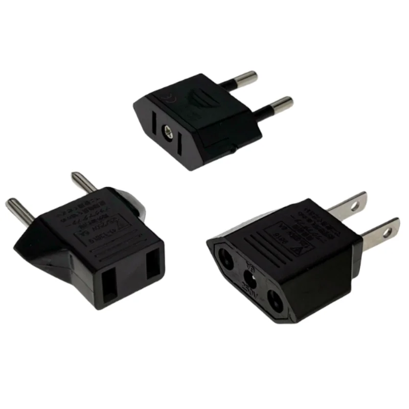 US-zu-EU-amerikanischer Reiseadapter, 2-polig, 4,0 mm, europäischer EU-zu-US-Stecker, Netzteil, Konverter, Steckdose Image