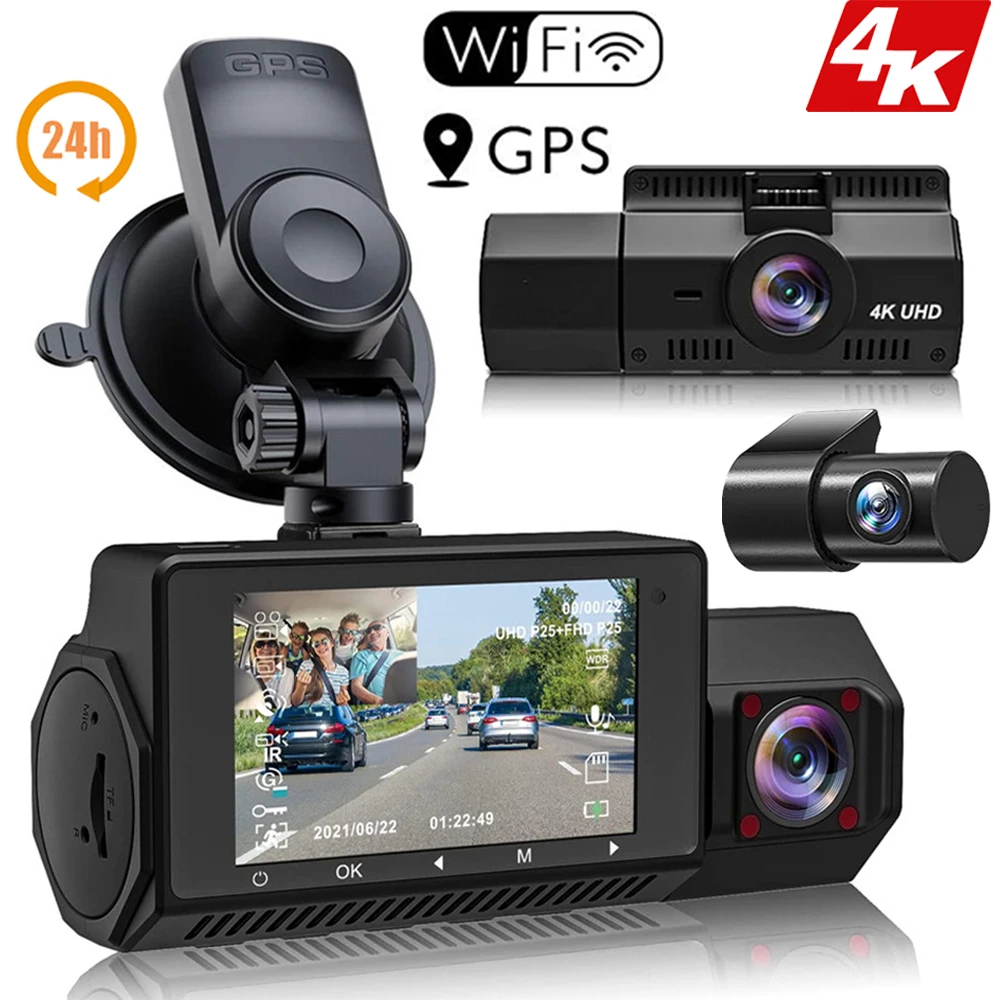 4k Dash Cam Wifi UHD 3840*2160p Auto DVR für Auto überwachungs kameras Video recorder Dashcam 24h Park monitor Image