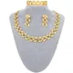 Mode Dubai Schmuck-Set für Frauen Gold Überzogene Runde Armband Ohrring Halskette Set Afrikanische