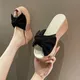Pantofole da donna 2023 moda Pee Toe scarpe estive classici tacchi alti con nodo a farfalla donna