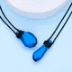 Collier pendentif en pierre de souhait en cristal bleu ULd'avertissement bijoux de personnalité de