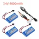 7.4V 4000mAh batteria ricaricabile agli ioni di litio SM/caricatore USB per MN99S D90 U12A S033g Q1