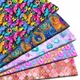 Tissu en polyester pur coton imprimé arc-en-ciel animaux papillon crâne patchwork couture