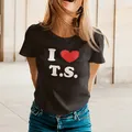 T-shirt à col rond pour femme T-shirt graphique Y2K Amoureux de la musique Style petit ami drôle