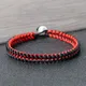 Bracelet tressé à nœud de perle fait à la main pour hommes et femmes rouge noir blanc noir